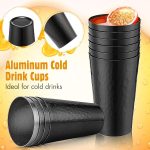 Set of 12 Metal Tumblers 15 oz Aluminum Cold Drink Cup Iced Coffee Cup Aluminum Cups Aluminum Tumblers, Aluminum Hammered Tumblers Beer Cups for Birthday Party Camping Travel Outdoors Supplies (Black) - Image 4